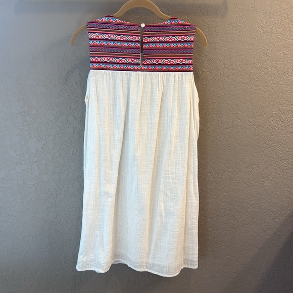 C&C California White Dress with Vibrant Patterned Neckline. NWOT - Picture 7 of 8